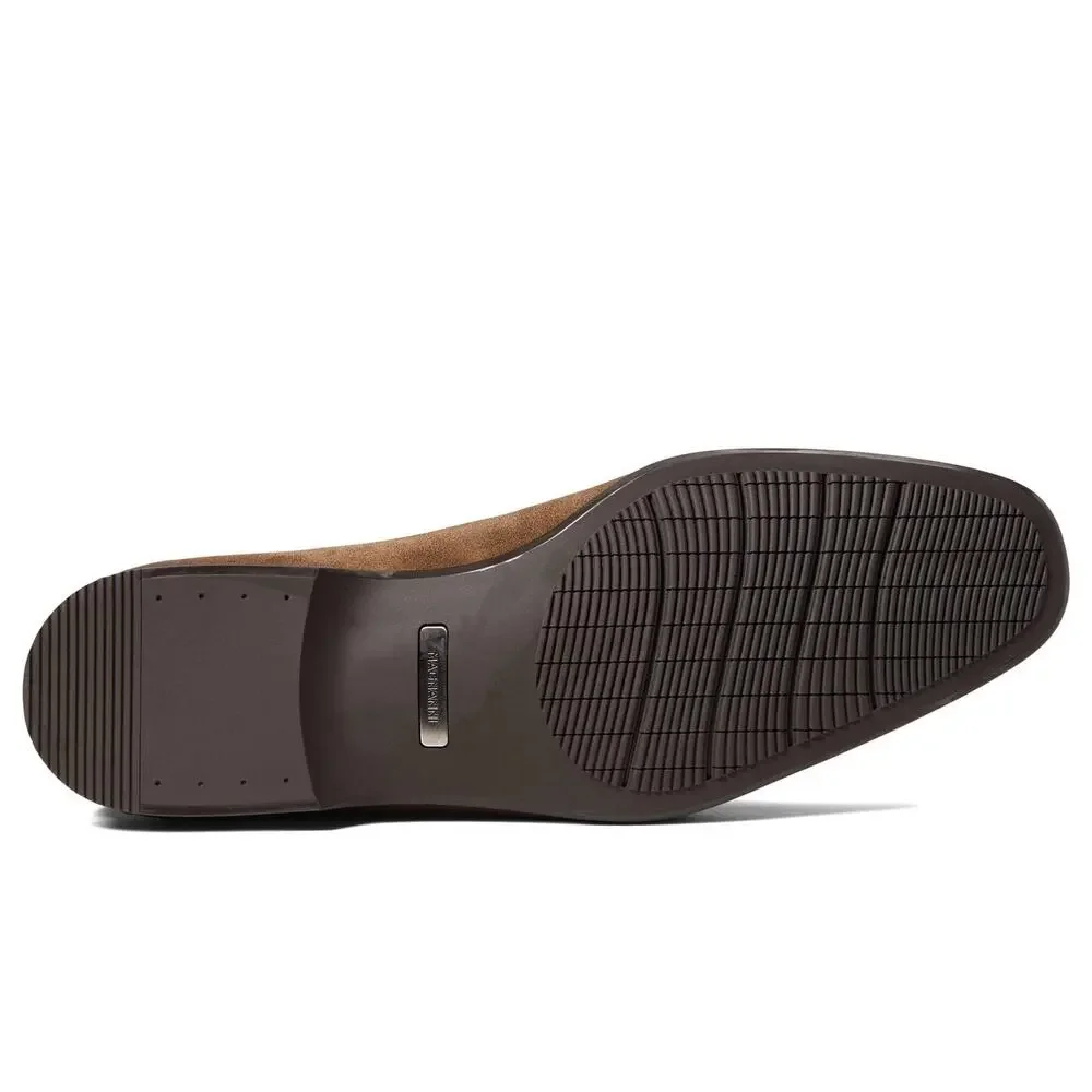 MAGNANNI MEN'S RAMIRO II PENNY LOAFER, NAVY/MID BROWN, 9.5